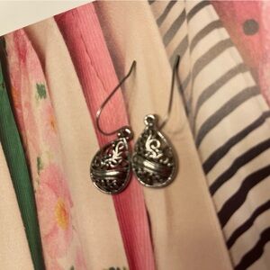 Lia Sophia Silver Teardrop Filigree Dangle Earrings - Silver